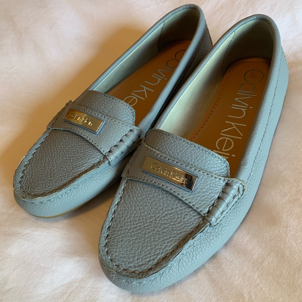 Light blue Calvin Klein leather loafer